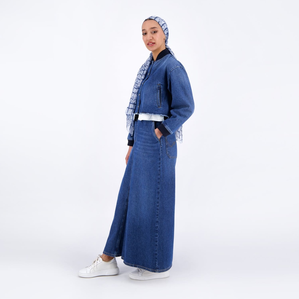 Jupe maxi femme en jeans- MYRIAM
