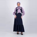Robe maxi femme avec volant en bas en jeans -BOCHRA