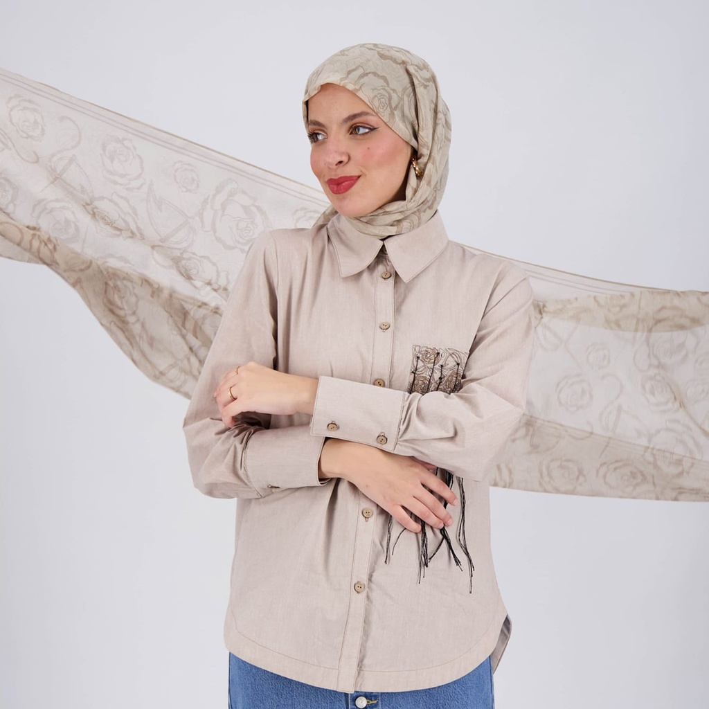 Foulard Flament &amp; fleur Beige