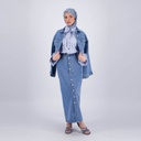 Foulard Flament &amp; fleur Bleu