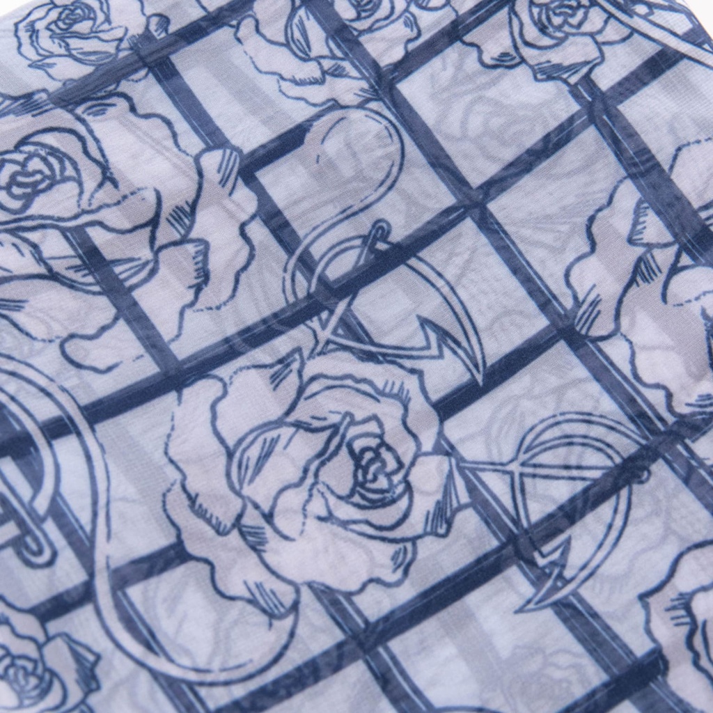 Foulard Flament &amp; fleur Bleu