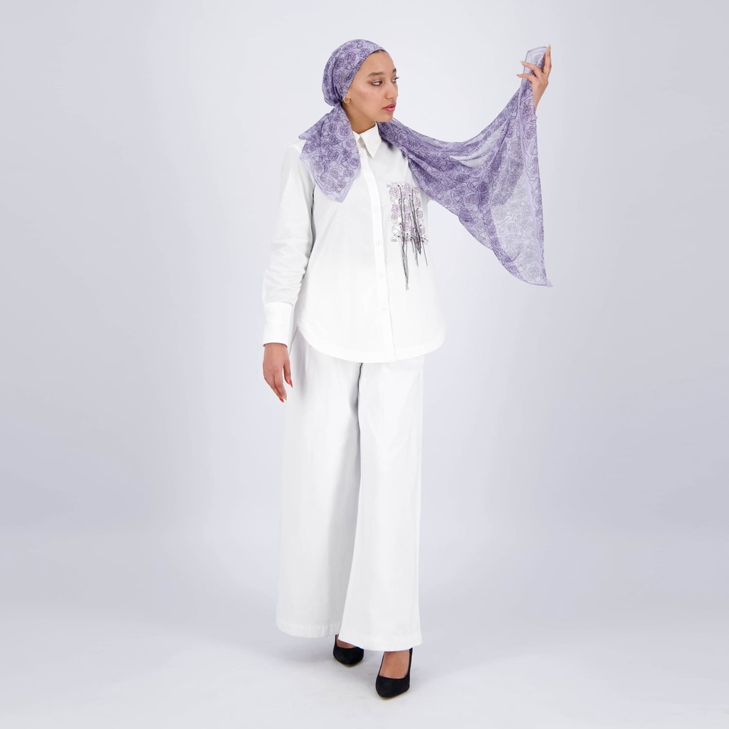 Foulard Flament &amp; fleur Violet