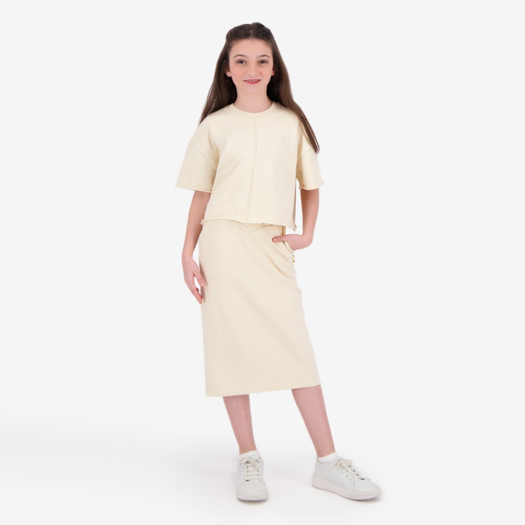 Jupe maxi fille avec bande à la taille croisée