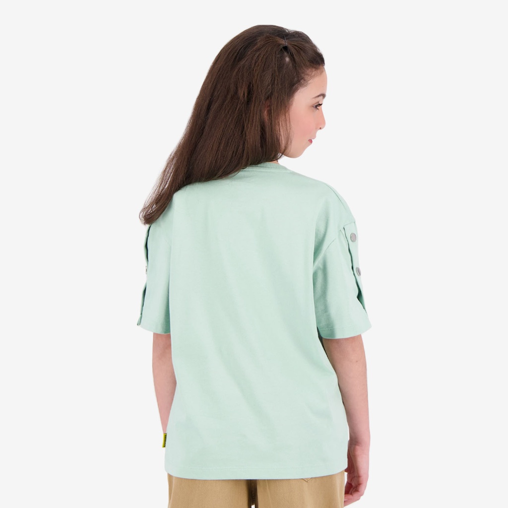 T-shirt fille manches courtes avec boutons pressions  ملا جو