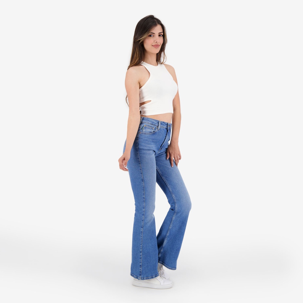 Top côtelé femme avec cut-out dos