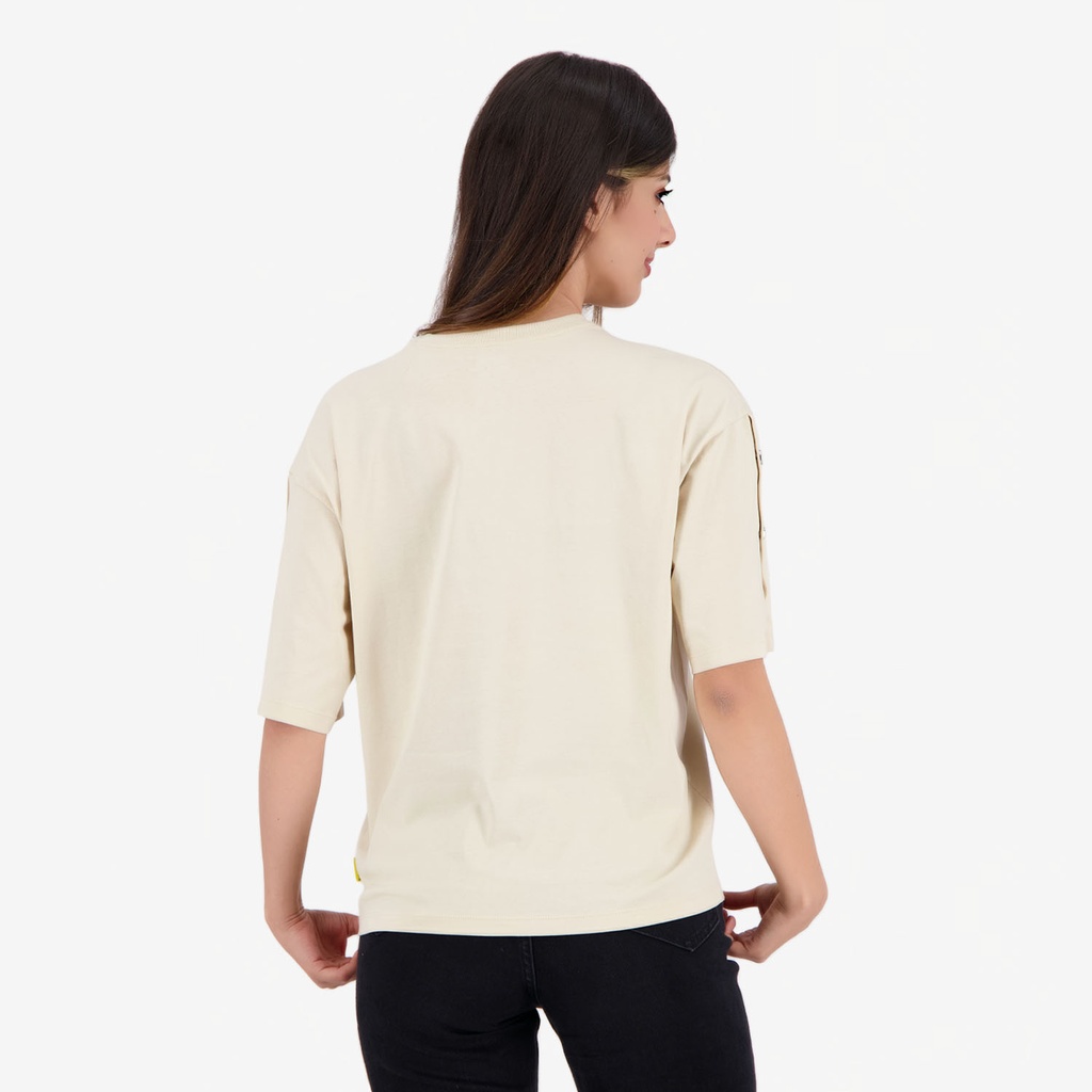 T-shirt femme manches courtes avec boutons pression تحت الياسمينة في الليل