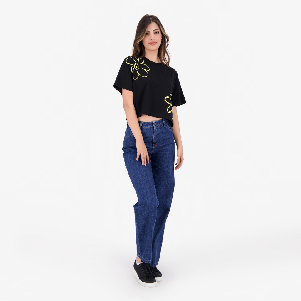 T-shirt sur taille femme manches courtes FLEURS