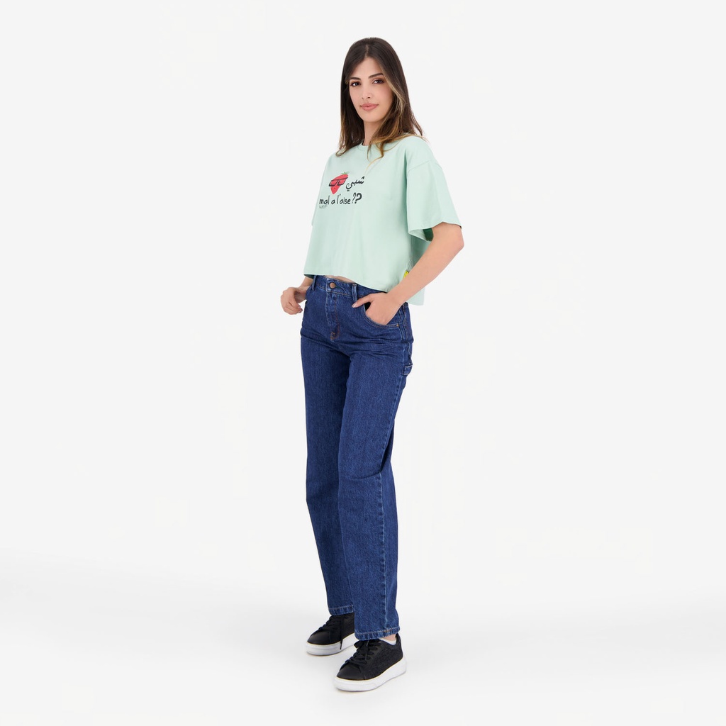 T-shirt sur taille femme manches courtes  شبي FRAISE MAL A L'AISE ??