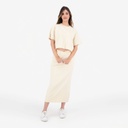 Jupe midi femme avec bande à la taille croisée