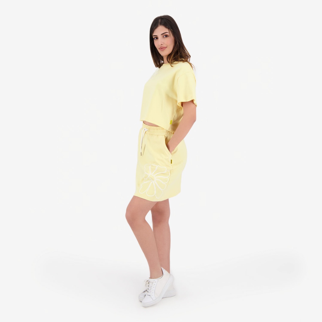 Sweat sur taille femme manches courtes FLEUR