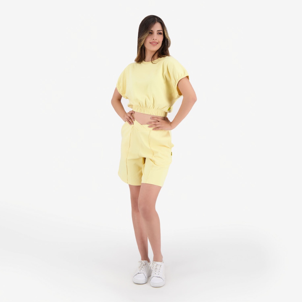 Sweat crop femme sans manches  avec broderie
