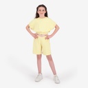 Short fille avec bande à la taille croisée