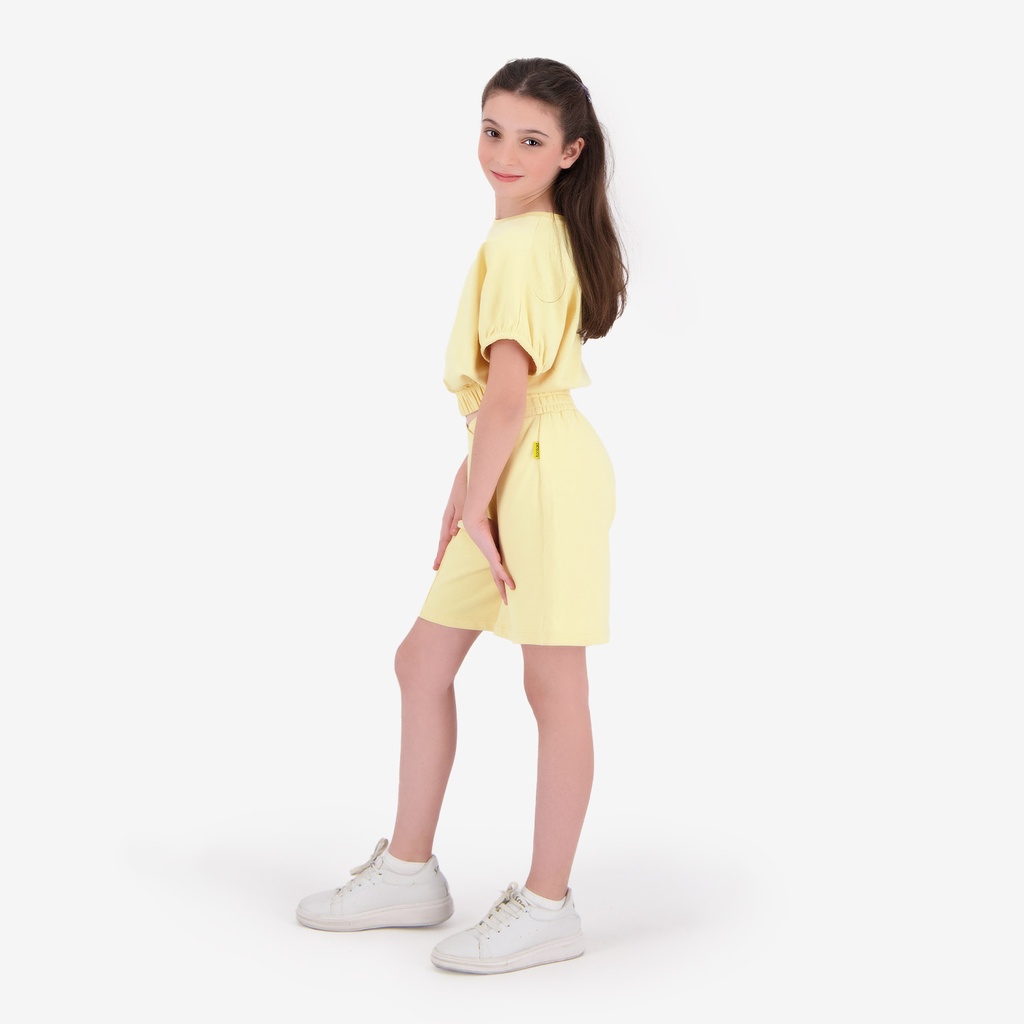 Short fille avec bande à la taille croisée