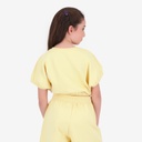 Sweat crop fille manches courtes avec détail elastique