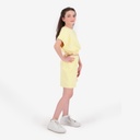 Sweat crop fille manches courtes avec détail elastique