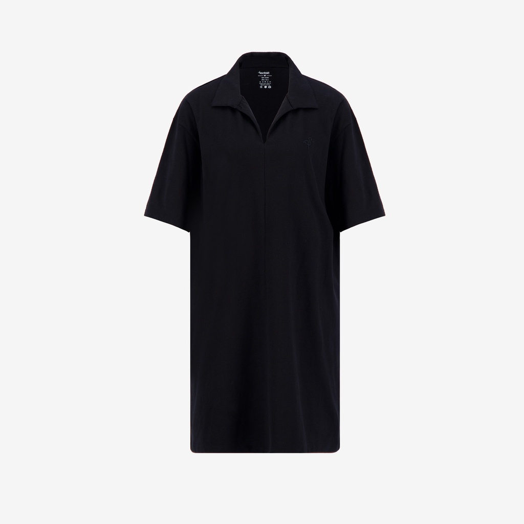 Robe femme manches courtes avec col chemisier
