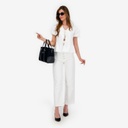 Blouse femme manches bouffantes avec noeuds sur le devant-TASNIM