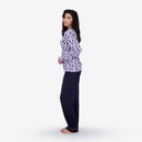 Pyjama femme manches longues avec patte boutonnée