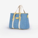 Mini cabas femme en jeans et cuir