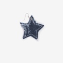 Boucle d'oreille étoile en denim