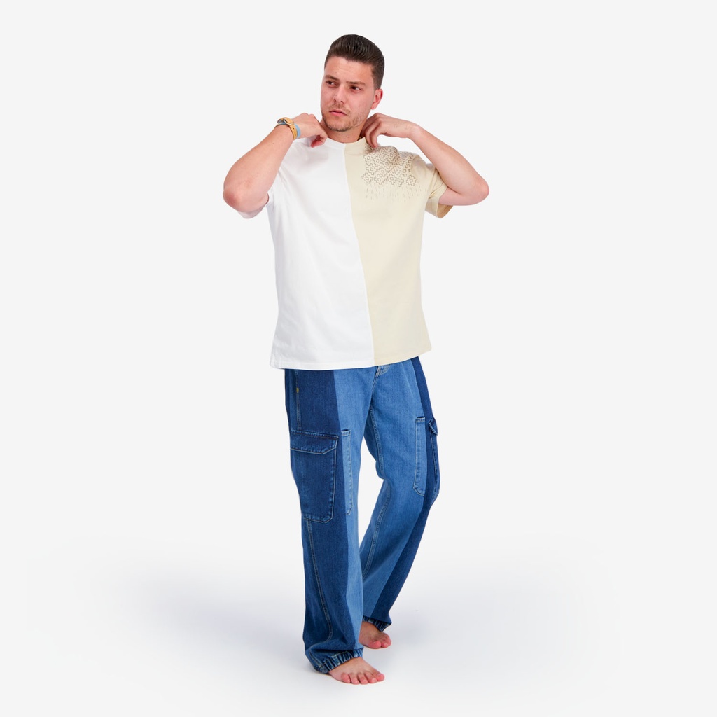 Upcycling t-shirt oversized homme manches courtes MARGOUM &amp; LOSANGE VERSION 1