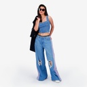 Upcycling top femme jeans V1