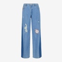 Upcycling baggy jeans femme bi-couleur