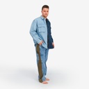 Upcycling chemise workwear homme en jeans bi-couleur - WAAD V2