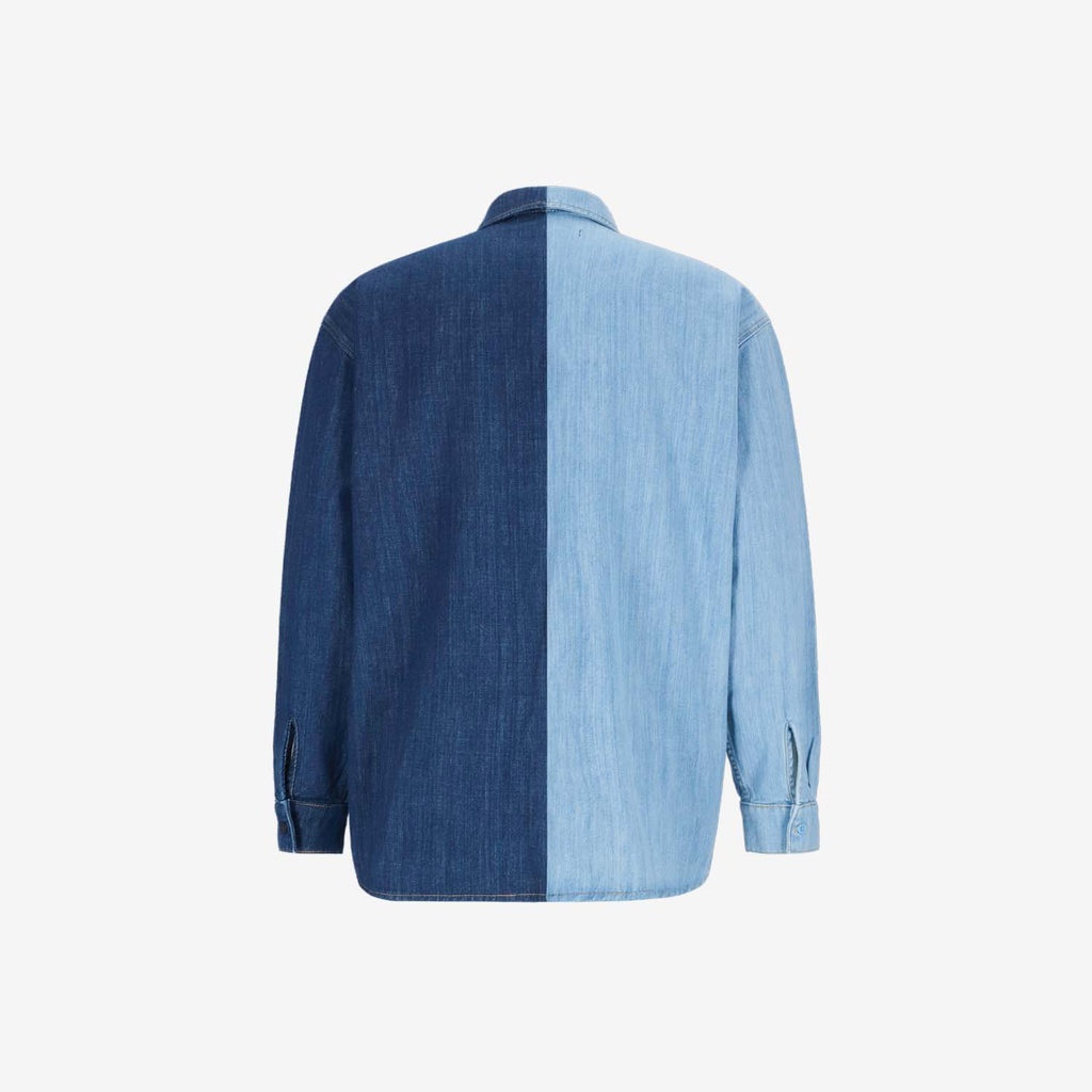 Upcycling chemise workwear homme en jeans bi-couleur - WAAD V2