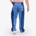 Upcycling cargo homme en jeans bi-couleur - KAMIL 2.0