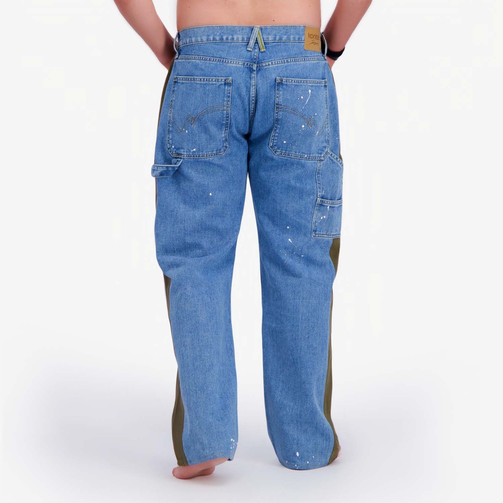 Upcycling carpenter homme en jeans bi-couleur - KARIM