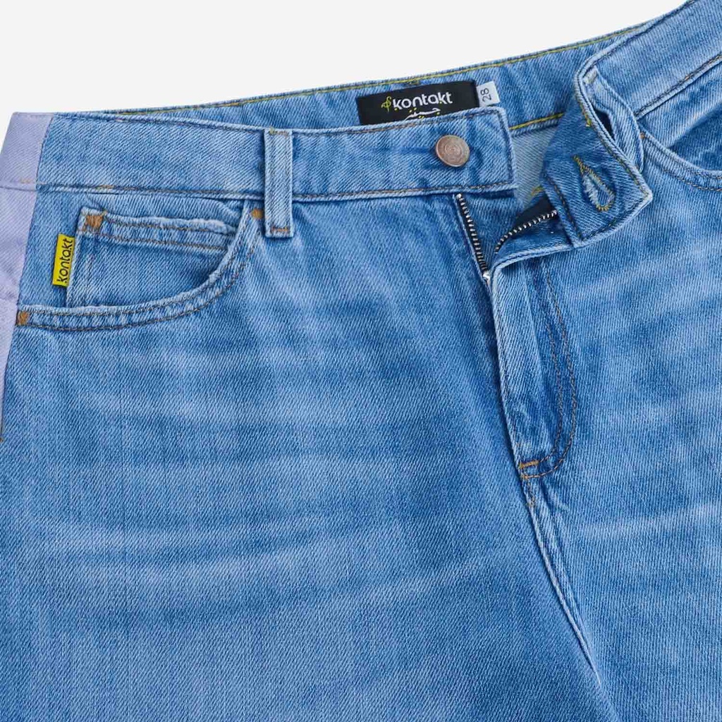 Upcycling wide leg jeans femme bi-couleur - WIDED