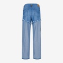 Upcycling straight jeans femme bi-couleur - SARRA