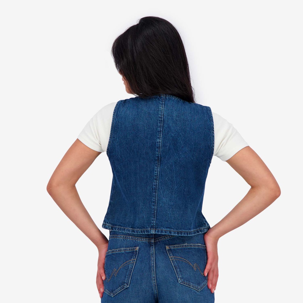 Gilet femme sans manches en jeans GHALIA  2.0