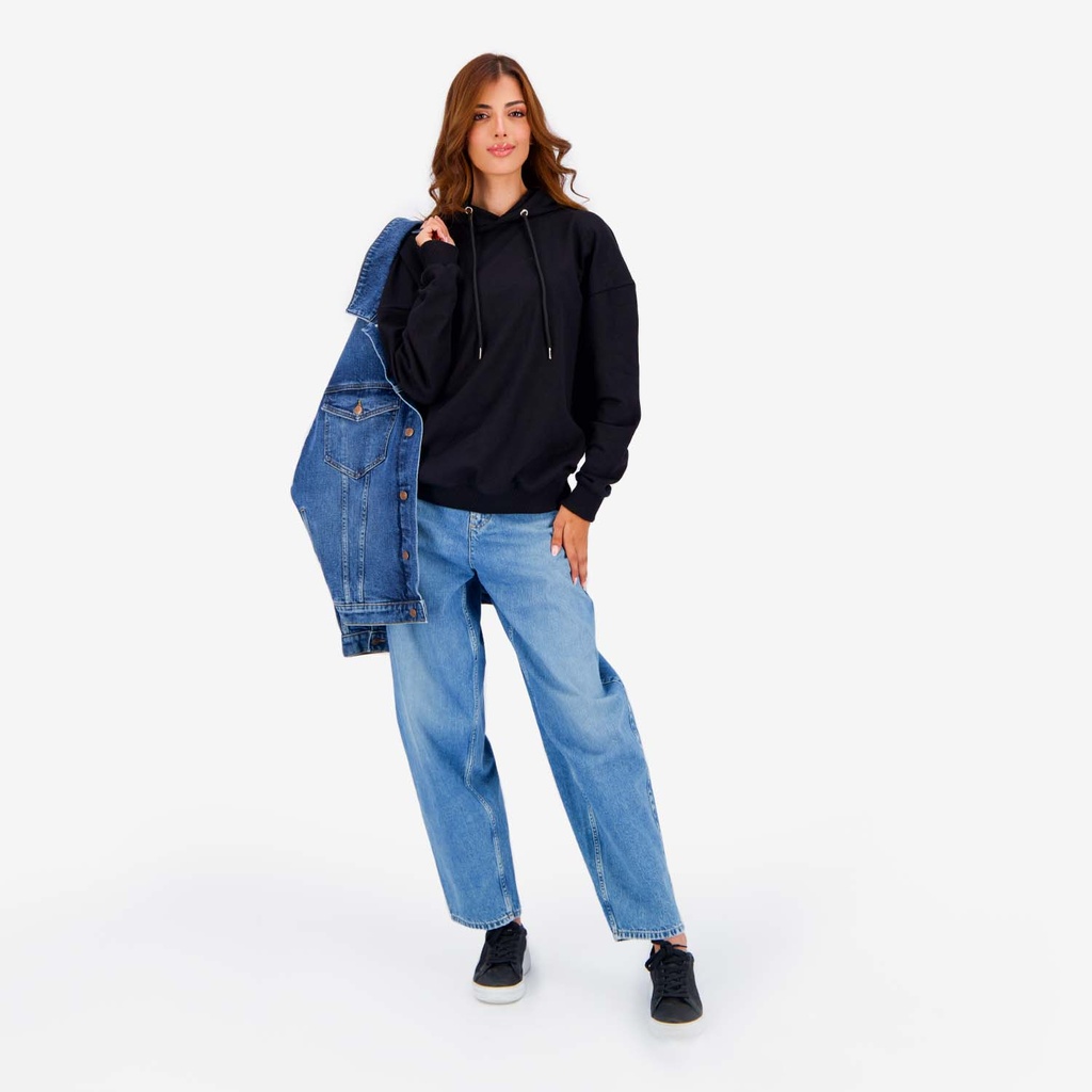 Hoodie oversized femme avec broderie