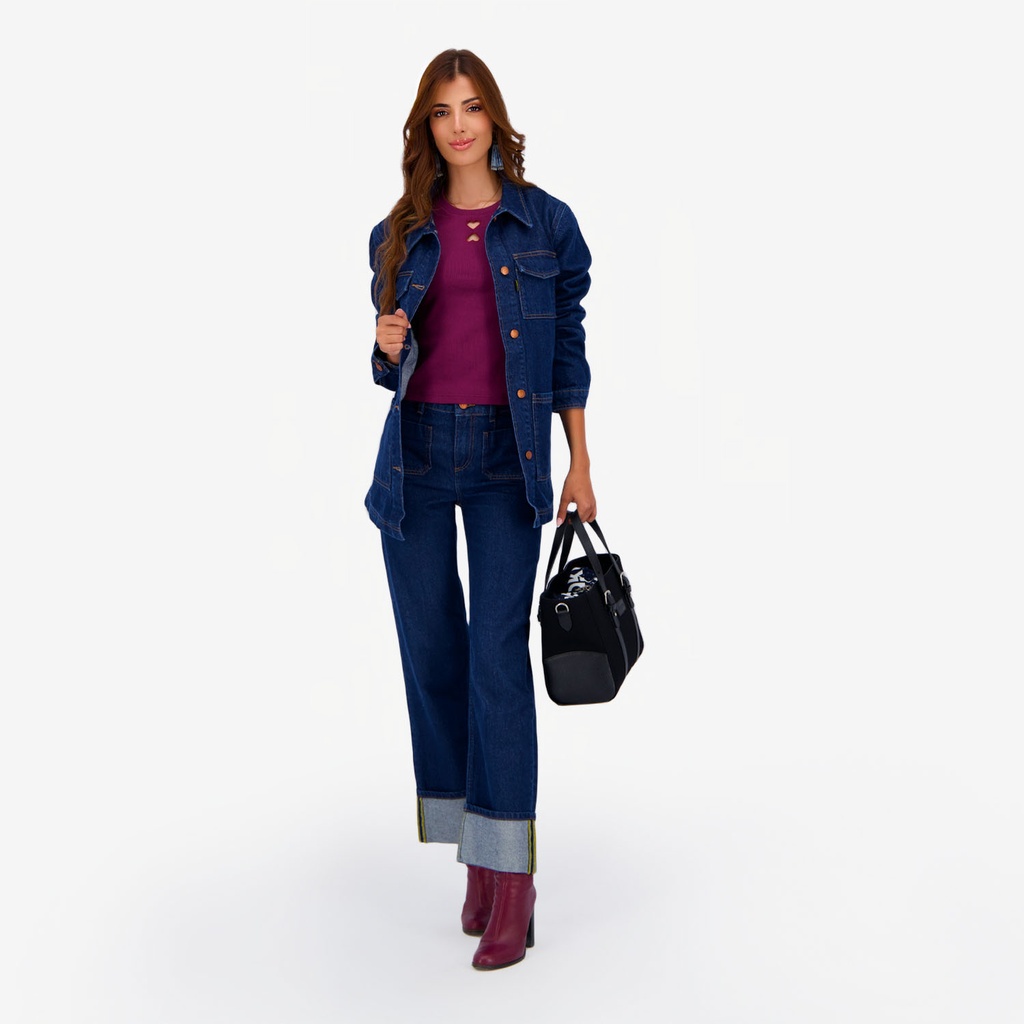 Straight jeans femme a revers SARRA 3.0