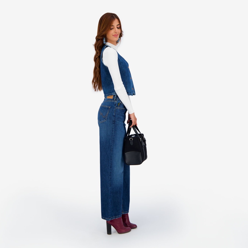 Super Straight jeans femme avec braguette décalé- SARRA 2.0