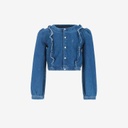 Blouse fille boutonnée avec volant