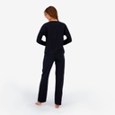 Pyjama femme manches longues avec détail dentelle