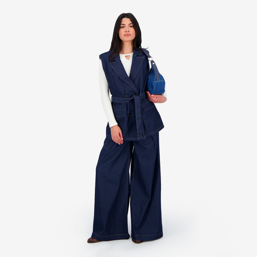 Chino Wide leg femme-CHEDIA