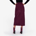 Jupe midi femme boutonnée en velours SOULEF