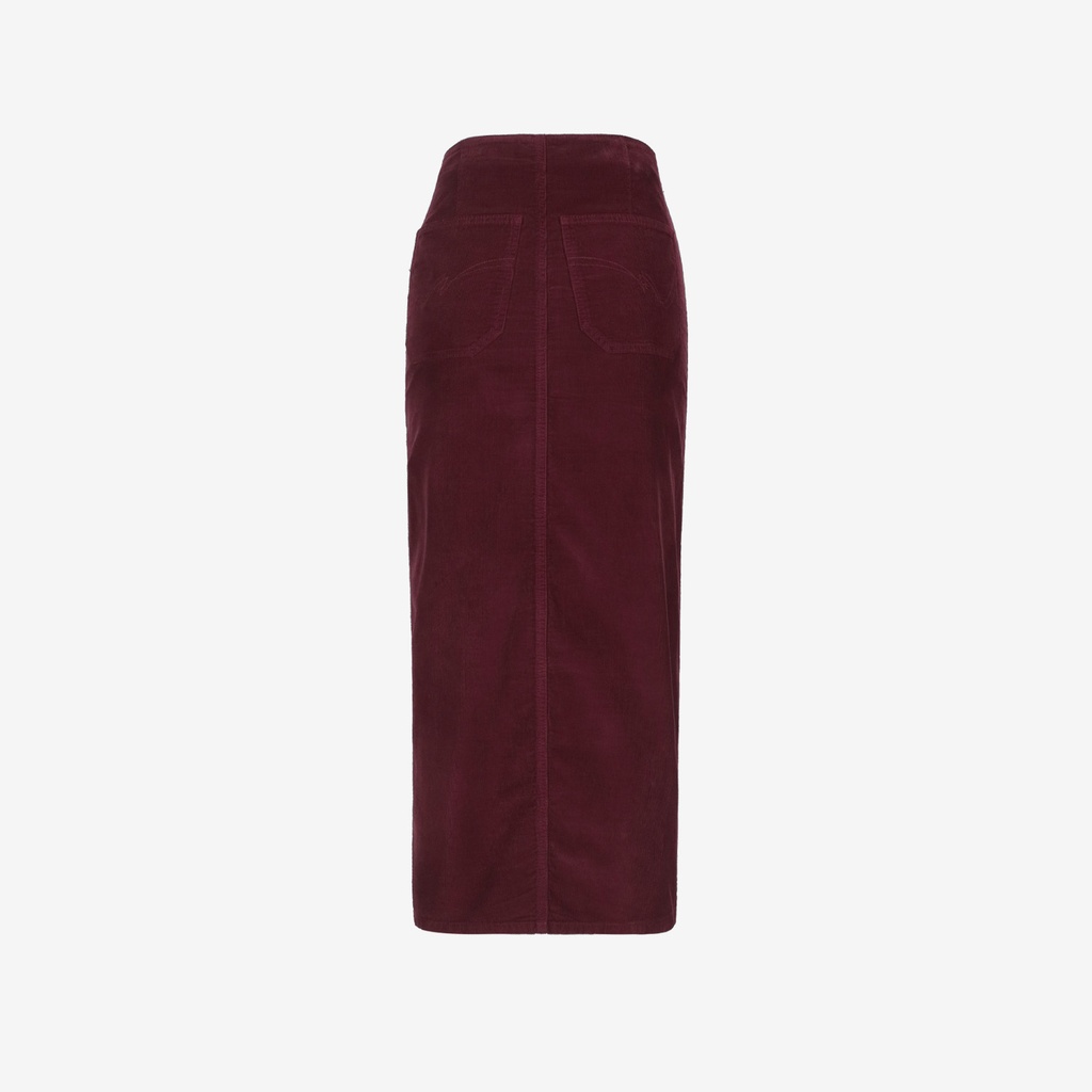 Jupe midi femme boutonnée en velours SOULEF