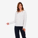 Pyjama femme manches longues imprimé cœur