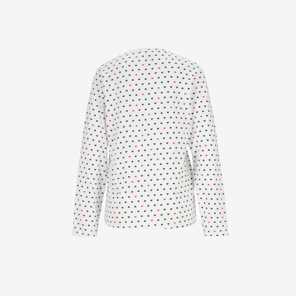 Pyjama femme manches longues imprimé cœur