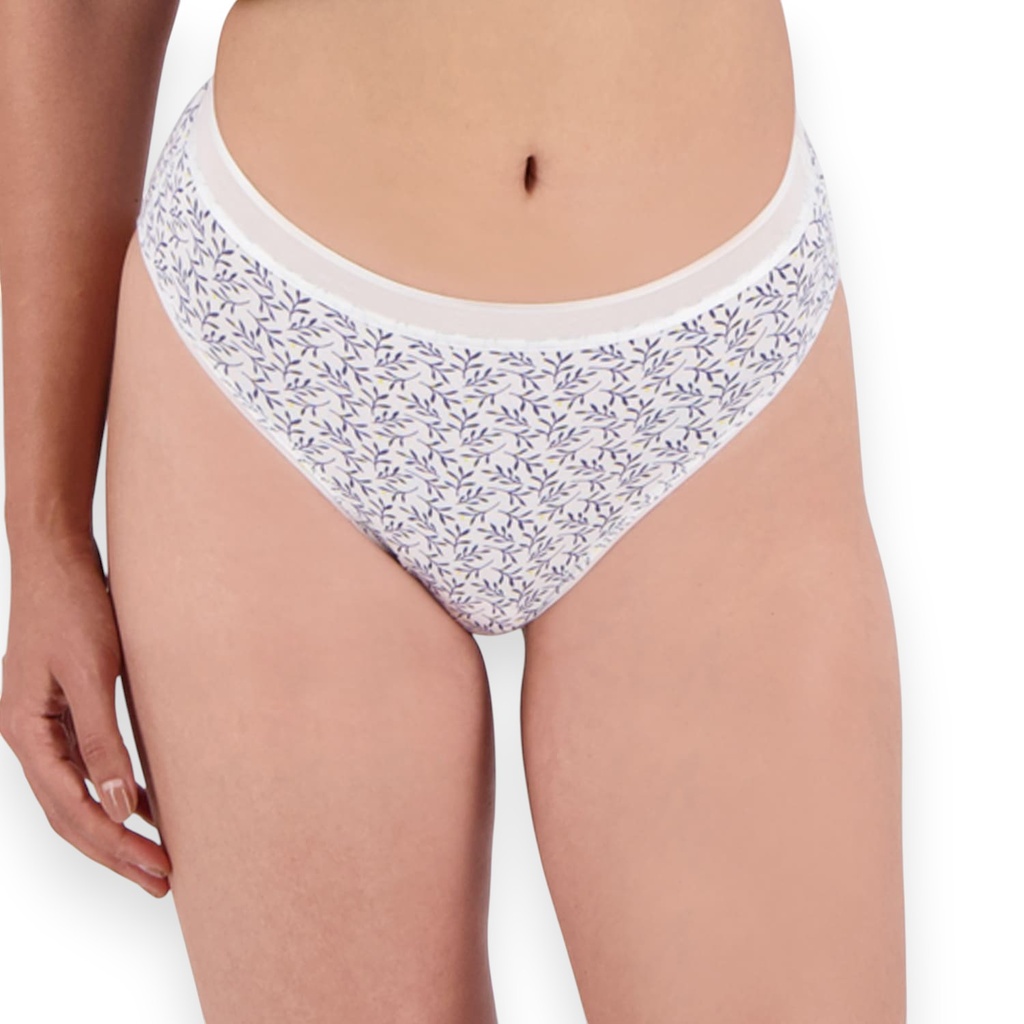 Lot de 3 Slips taille haute femme bords elastique large en coton stretch