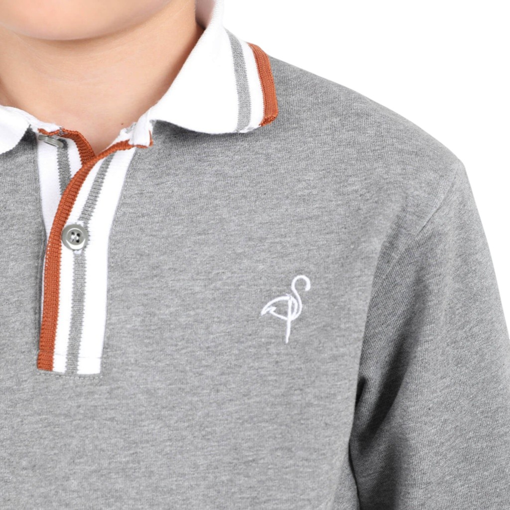 Sweat polo garçon avec broderie