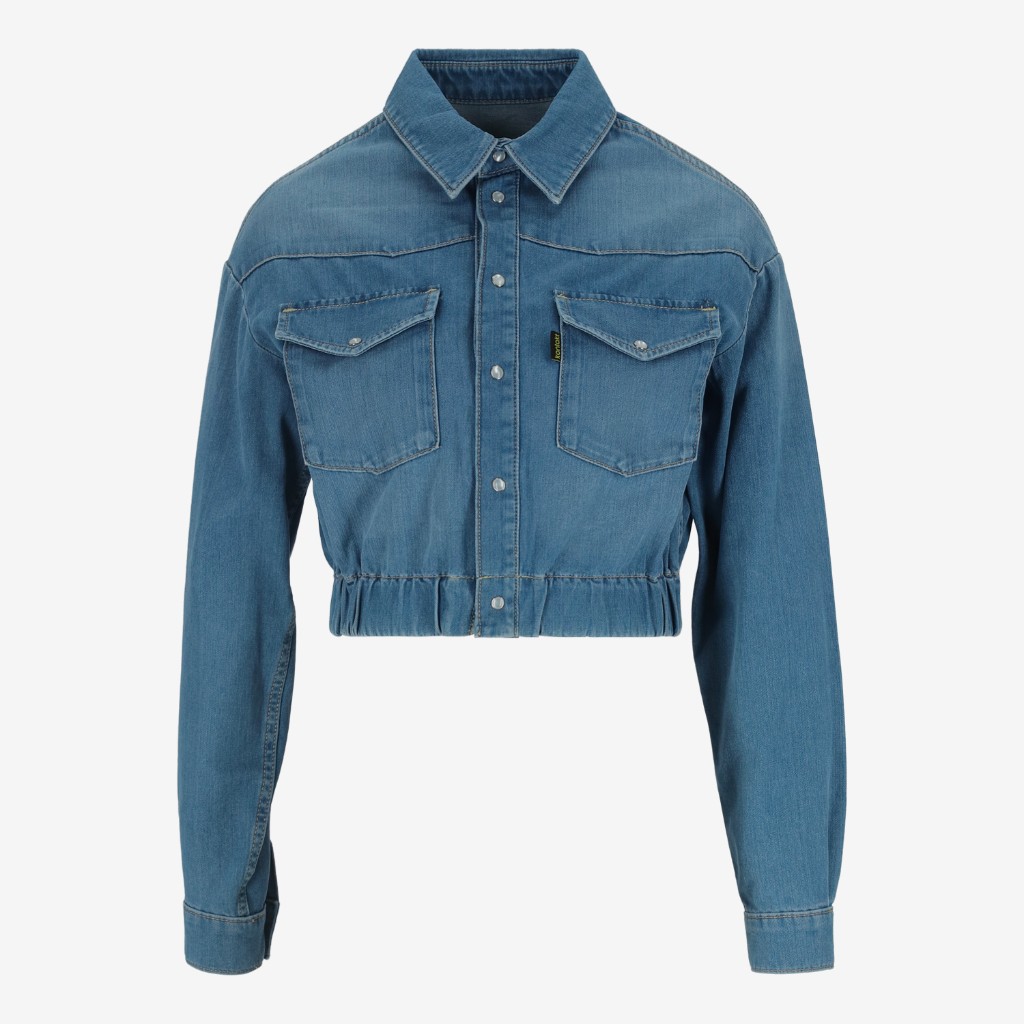 Cropped chemise western femme en jeans - SHERAZADE