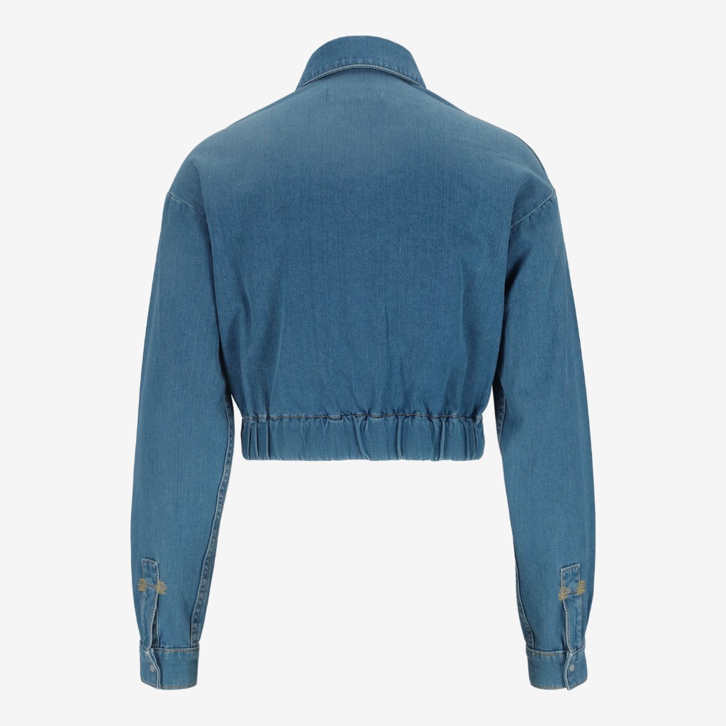 Cropped chemise western femme en jeans - SHERAZADE