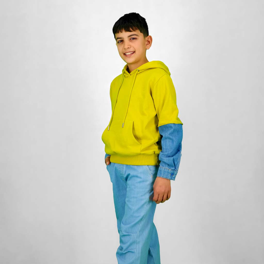 Hoodie garçon avec manches en denim