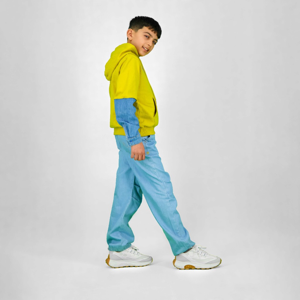 Hoodie garçon avec manches en denim